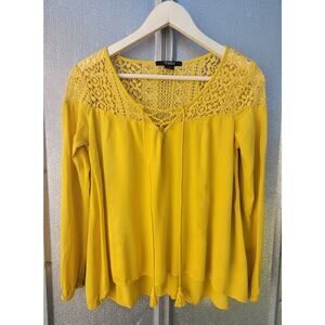 Toxik3 Long Sleeve Lightweight Yellow Blouse Size S